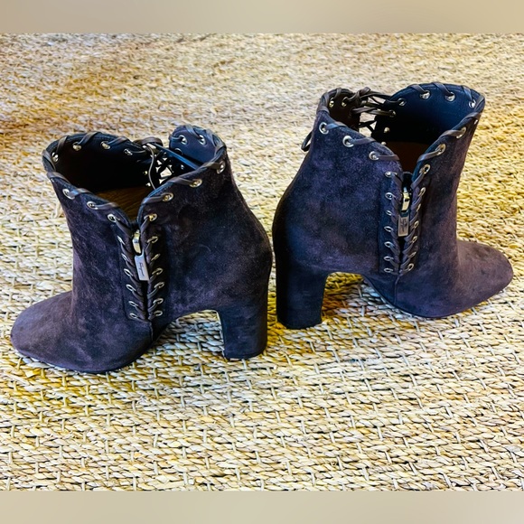 SALVATORE FERRAGAMO. Women’s Brown Suede Ankle Heeled Boots - Picture 5 of 6